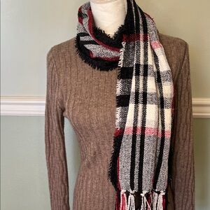 "Winter Clearance" Style & Co. Classic Plaid Scarf in Black, White, and Red